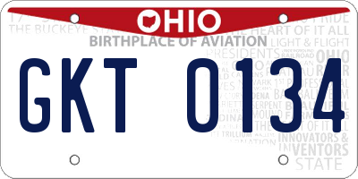 OH license plate GKT0134