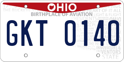 OH license plate GKT0140