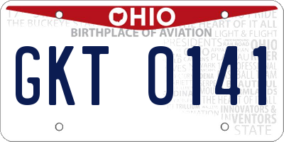 OH license plate GKT0141