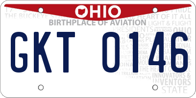 OH license plate GKT0146