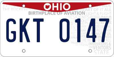 OH license plate GKT0147