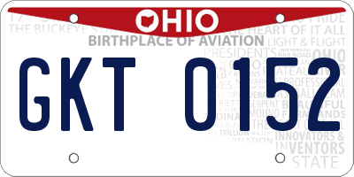 OH license plate GKT0152