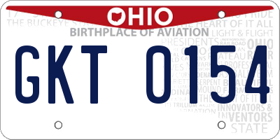 OH license plate GKT0154