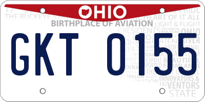 OH license plate GKT0155