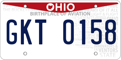 OH license plate GKT0158