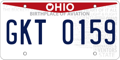 OH license plate GKT0159