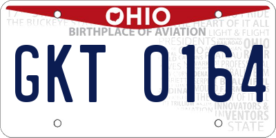 OH license plate GKT0164