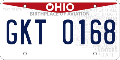 OH license plate GKT0168