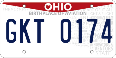 OH license plate GKT0174