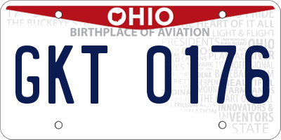 OH license plate GKT0176