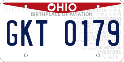 OH license plate GKT0179