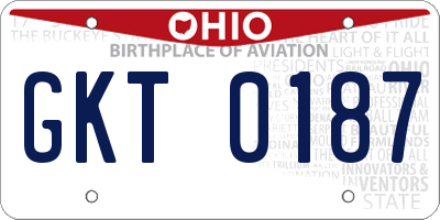OH license plate GKT0187