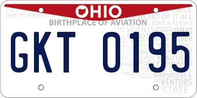 OH license plate GKT0195