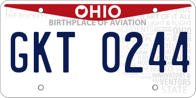 OH license plate GKT0244