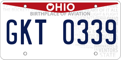OH license plate GKT0339