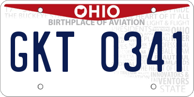OH license plate GKT0341