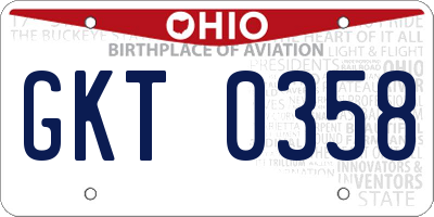 OH license plate GKT0358