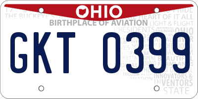 OH license plate GKT0399