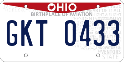 OH license plate GKT0433