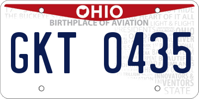 OH license plate GKT0435