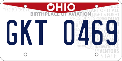 OH license plate GKT0469