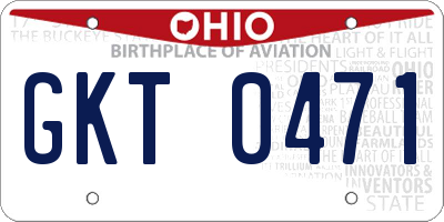 OH license plate GKT0471