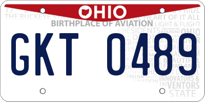 OH license plate GKT0489