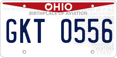 OH license plate GKT0556