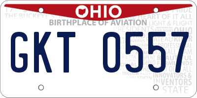 OH license plate GKT0557