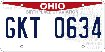 OH license plate GKT0634
