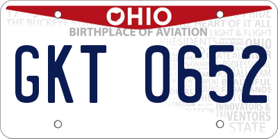 OH license plate GKT0652