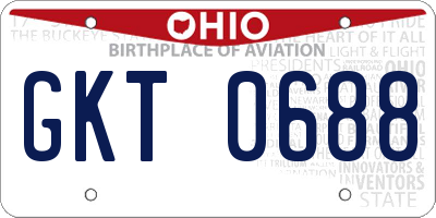 OH license plate GKT0688