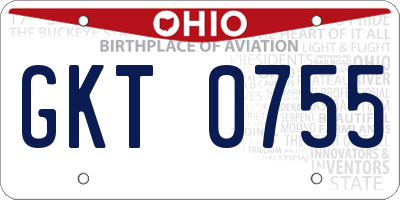 OH license plate GKT0755