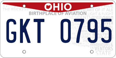 OH license plate GKT0795