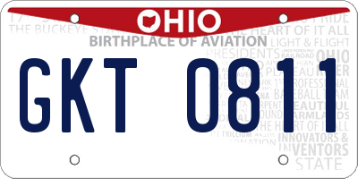 OH license plate GKT0811