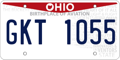 OH license plate GKT1055