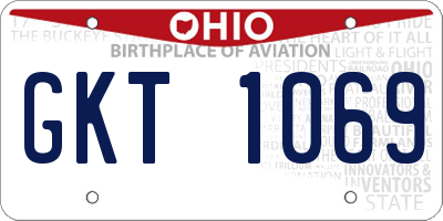 OH license plate GKT1069