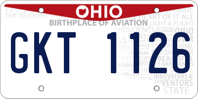OH license plate GKT1126