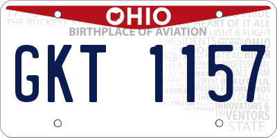 OH license plate GKT1157