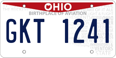 OH license plate GKT1241