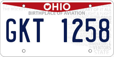 OH license plate GKT1258