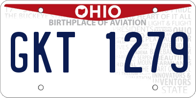 OH license plate GKT1279