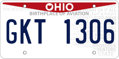 OH license plate GKT1306