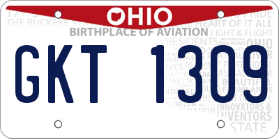 OH license plate GKT1309