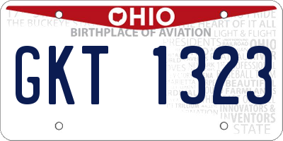 OH license plate GKT1323