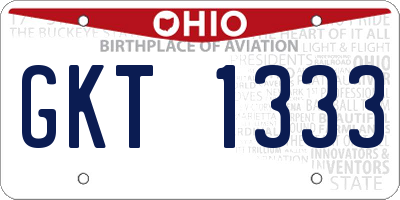 OH license plate GKT1333