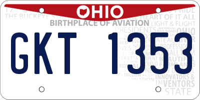 OH license plate GKT1353