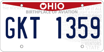OH license plate GKT1359