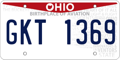 OH license plate GKT1369