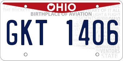 OH license plate GKT1406